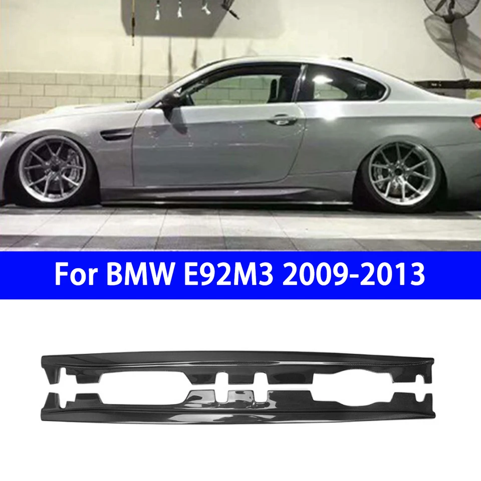 Vhodné pre BMW E92 M3 modifikované v 09-13, obojstranné pravé uhlíkové vlákno na bočné sukne