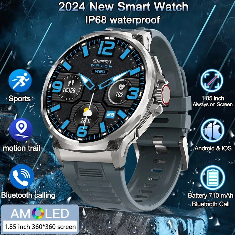 Vhodné pre Huawei nový 1,85 palca HD Bluetooth Call Smart Watch Men's Sports Fitness Heart Monitor 710 mah inteligentné hodinky Fo