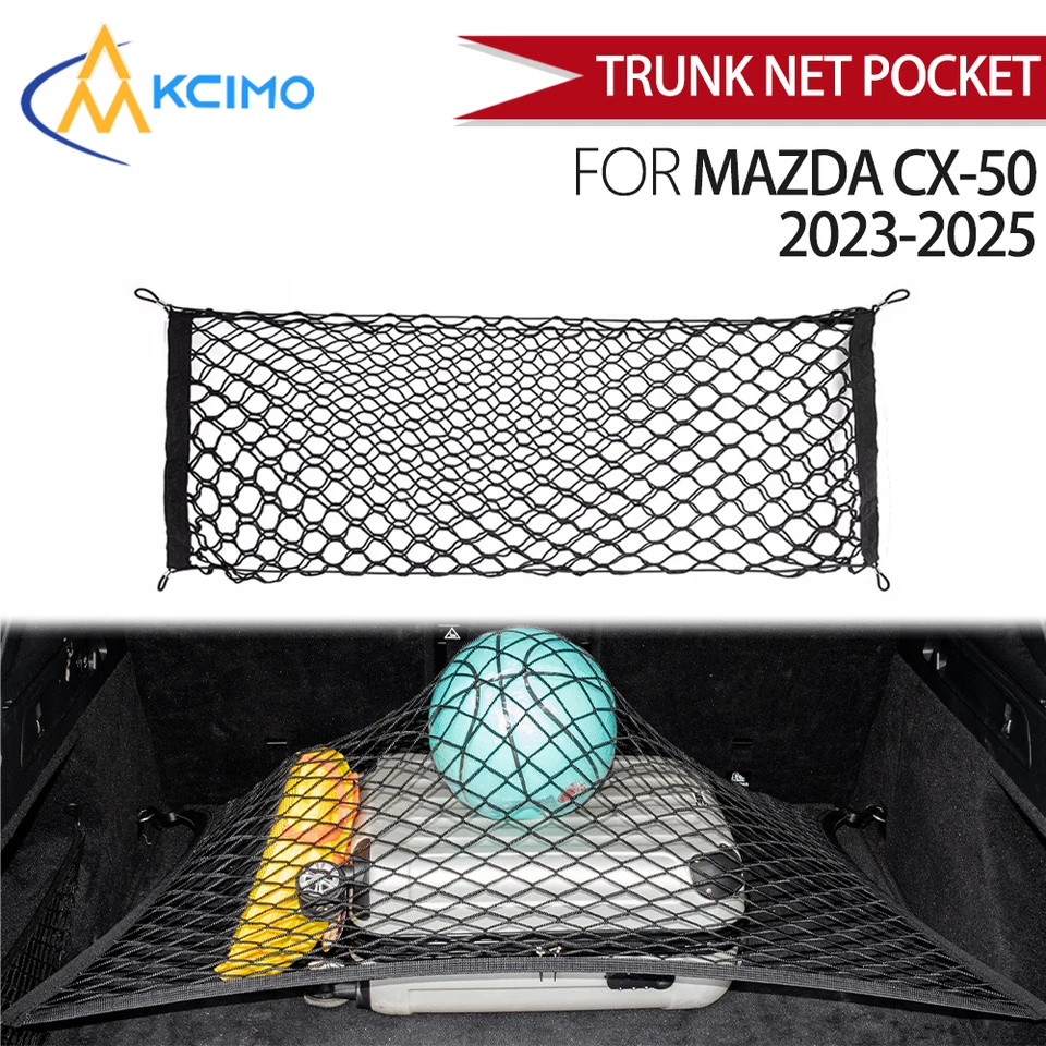 Vhodné pre Mazda CX-50 2023-2025 Organizátor s čistým kmeňom kmeňa, elastické úložné sieťové čisté auto