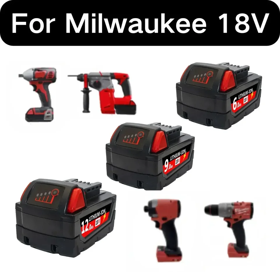 Vhodné pre Milwaukee M18B5 XC lítium-iónovej batérie 18 V 9.0/6.0/12.0AH Nabíjačka nabíjateľnej batérie Milwaukee M18 18V nabíjačku