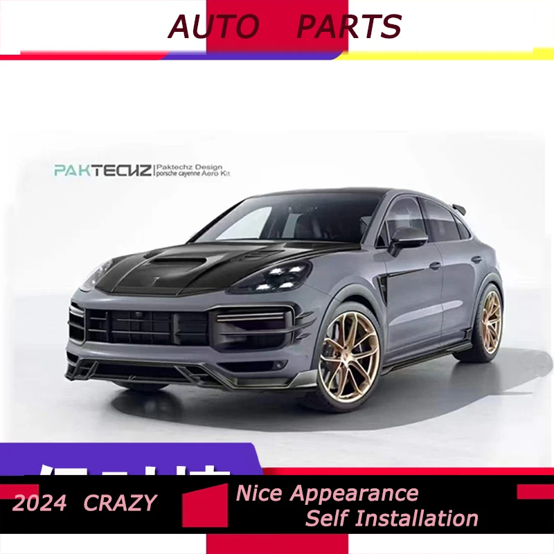 Vhodné pre modifikáciu Porsche Cayenne Modifikácia Ptechz Suché uhlíkové vlákno Obklopené predné a zadné pery listových panelov