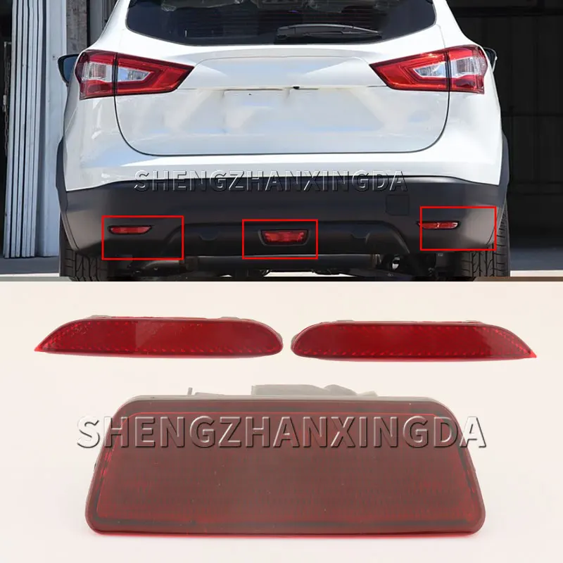 Vhodné pre Nissan X-Trail T32 Rogue 2014-2020 Zadný nárazník Stredový reflektor ABS zadný chvost Svetlo červené hmlové svetlé vozidlá Dekorácie