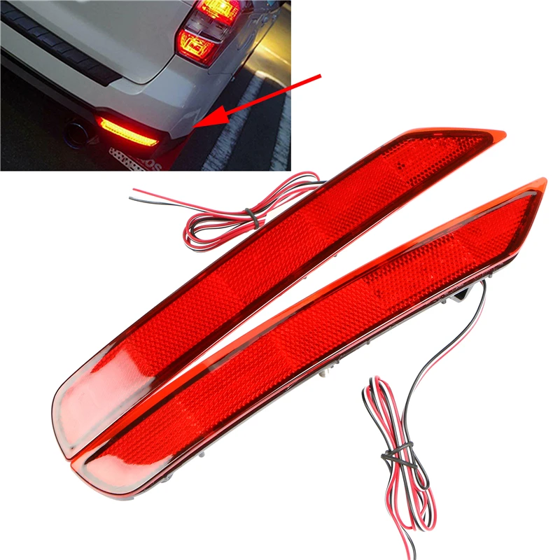 Vhodné pre Subaru Forester 2008-2017 Jeden pár Vysoko kvalitný automobil zadný nárazník Brzdové svetlá Čierna a červená šošovka Hnačka LED TACK STOP LAMP