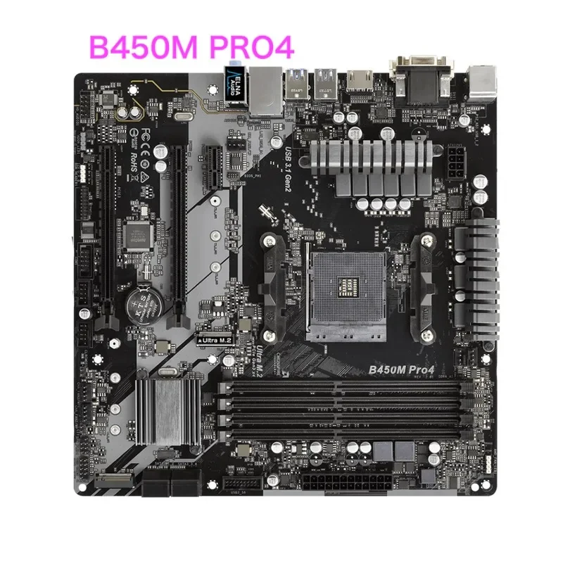 Vhodné pre základnú dosku ASRock B450M PRO4 64 GB PCI-E 3,0 AM4 DDR4 MICRO ATX Mainboard 100% Testované OK Plne práce