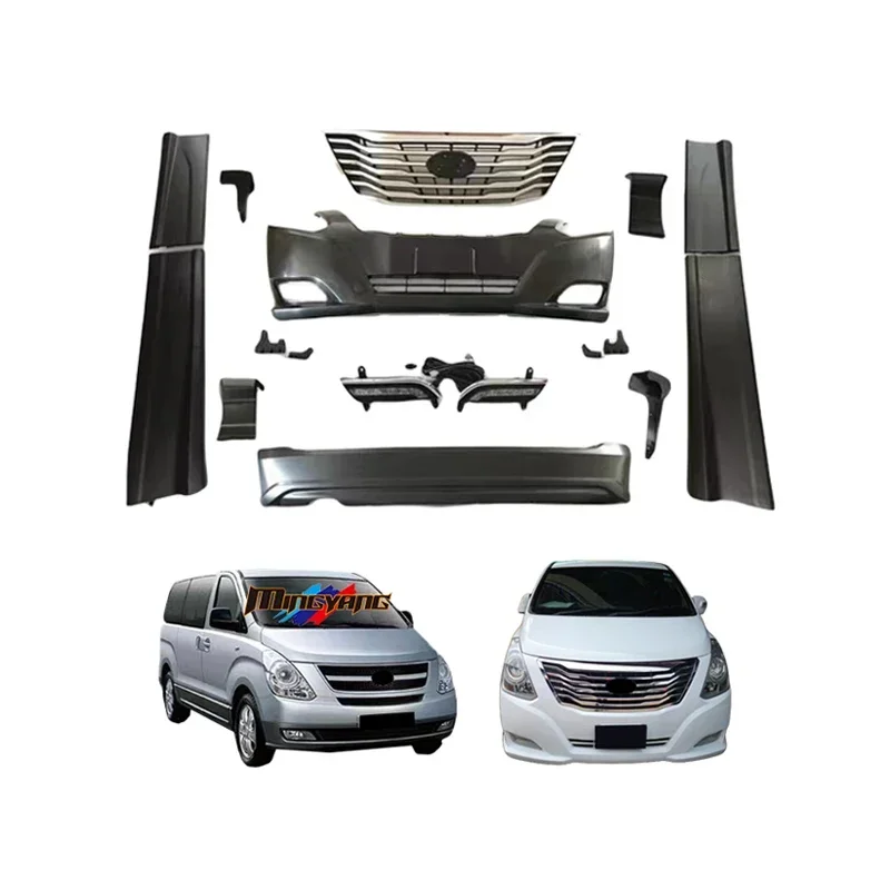 Vhodné roky 2008-2017 Doposkytkové auto predný nárazník Grills bočná sukňa BodyKit pre Hyundai H1 Starex Upgrade 2014 Body Kit
