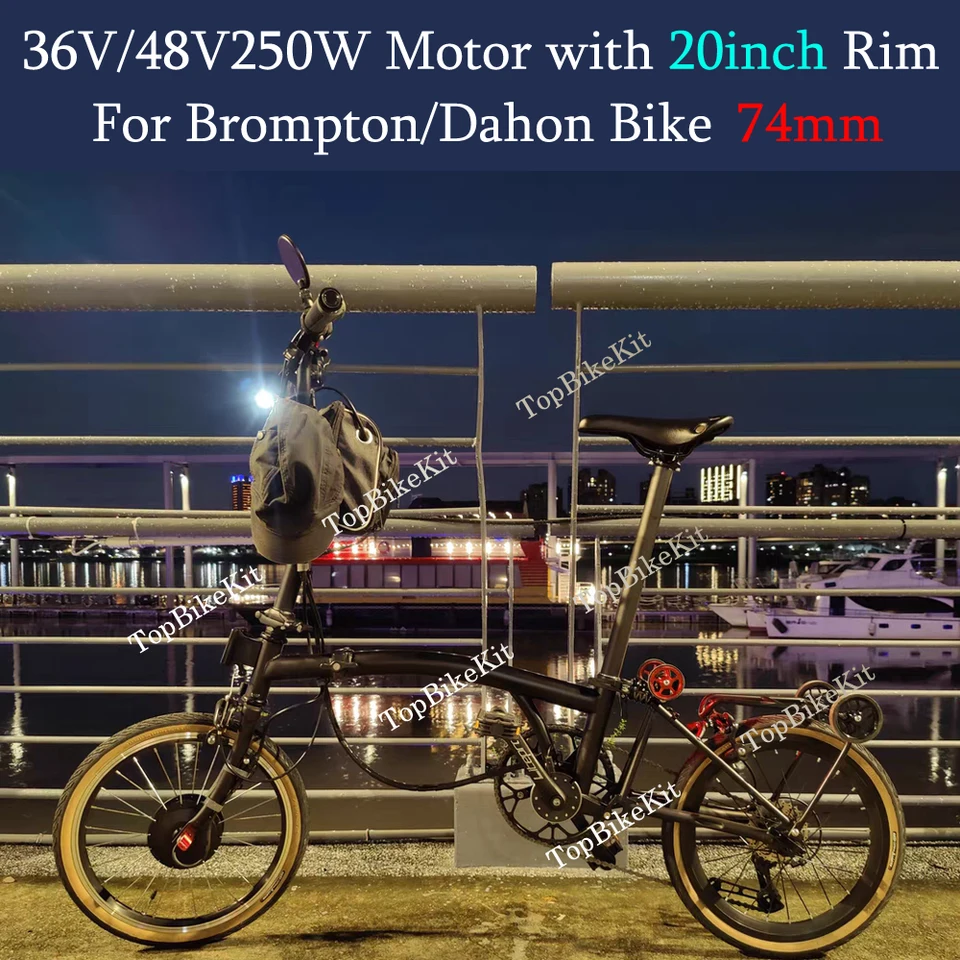 Vhodný pre 20 palcov 406 Dahon P8/P18 Skladací bicykel/Cranston Skladací bicykel 74 mm TBK-74AD 36V/48V 250W+FONT LIGHT 28 kírov