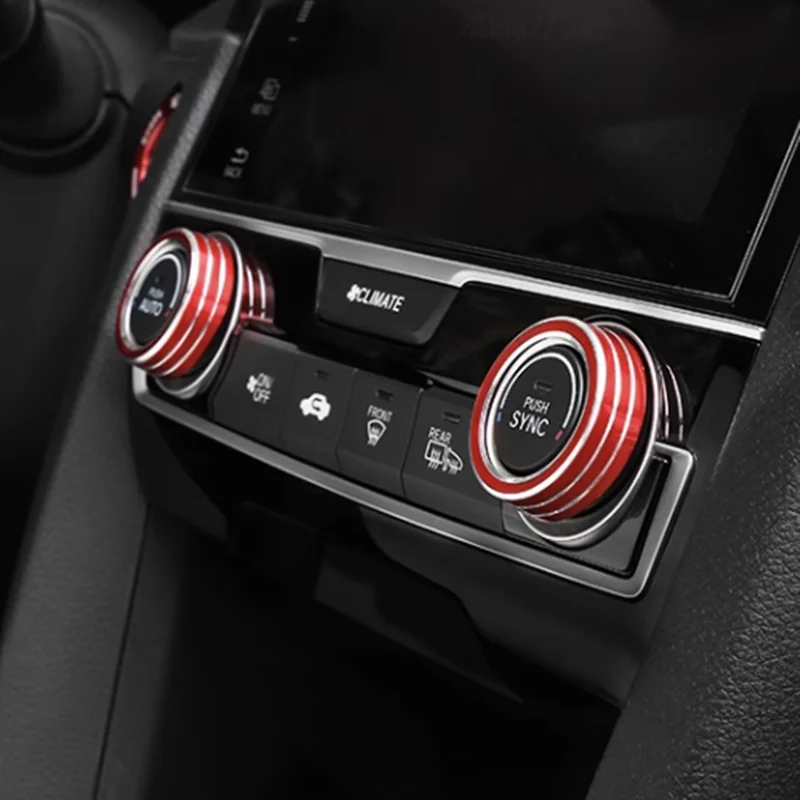 Vhodný pre 2016-2021 Honda Civic 10 Generation Centrum Console Console Klimatizácia Teplota nastavenia Knob Ozduky