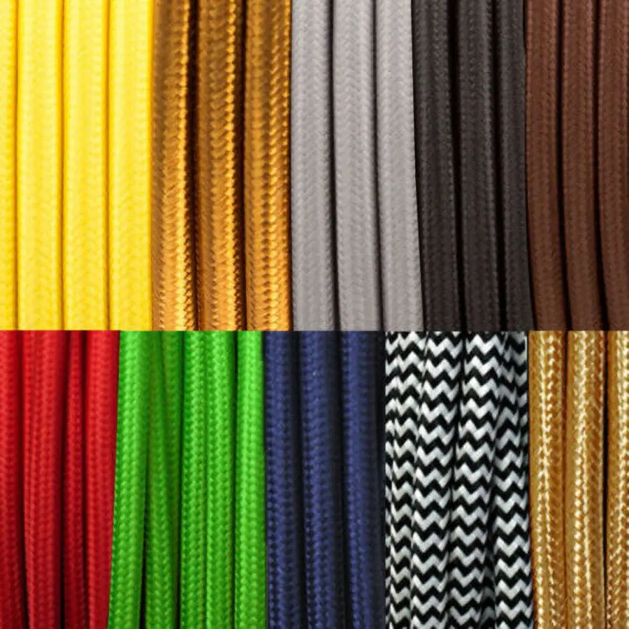 Viac farieb vintage 2-jadrové spletené textilné kábel Flex Light Light Light Wire Soft Bar spál