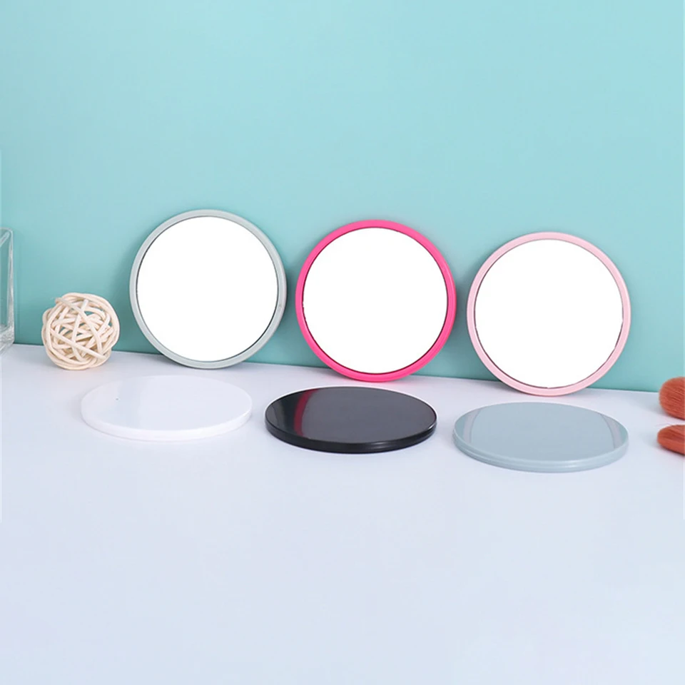 Viaceré farby malé okrúhle zrkadlo Anti-skĺznutie Anti-Sweat Prenosné make-up zrkadlo