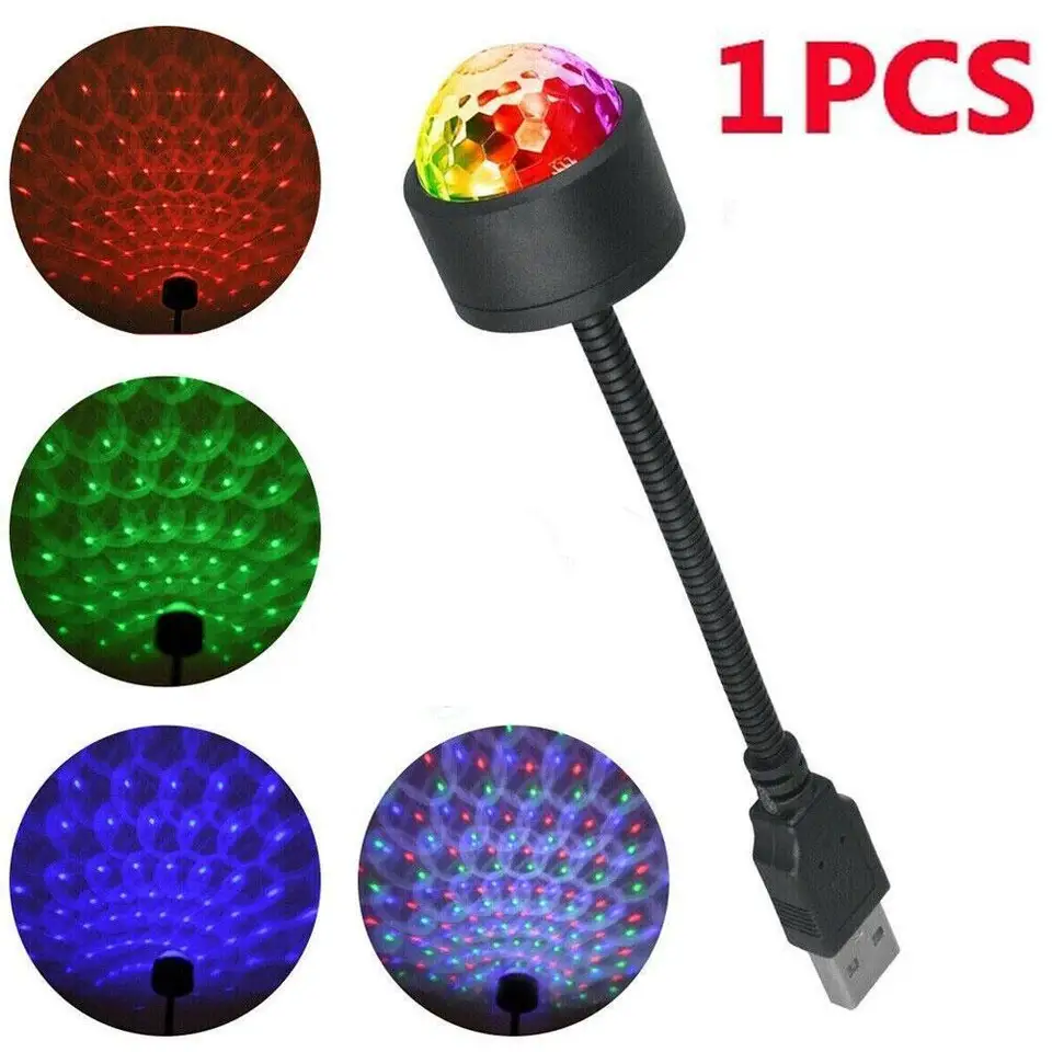 Viacfarebná LED LED LED hviezdna obloha Projekčná lampa pre večierok Atmosféra Atmosféra Ambient Projector Lights Svetlá auto Roof Star Light Interior Room Decor