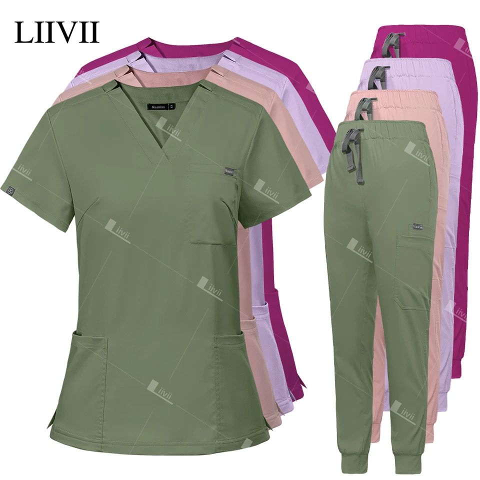Viacfarebné kozmetické pracovné oblečenie Solid Color Lab Pracovné oblečenie Zdravotníctvo Uniformy uniformy pre domáce zvieratá sada pracovné oblečenie Veľkoobchod