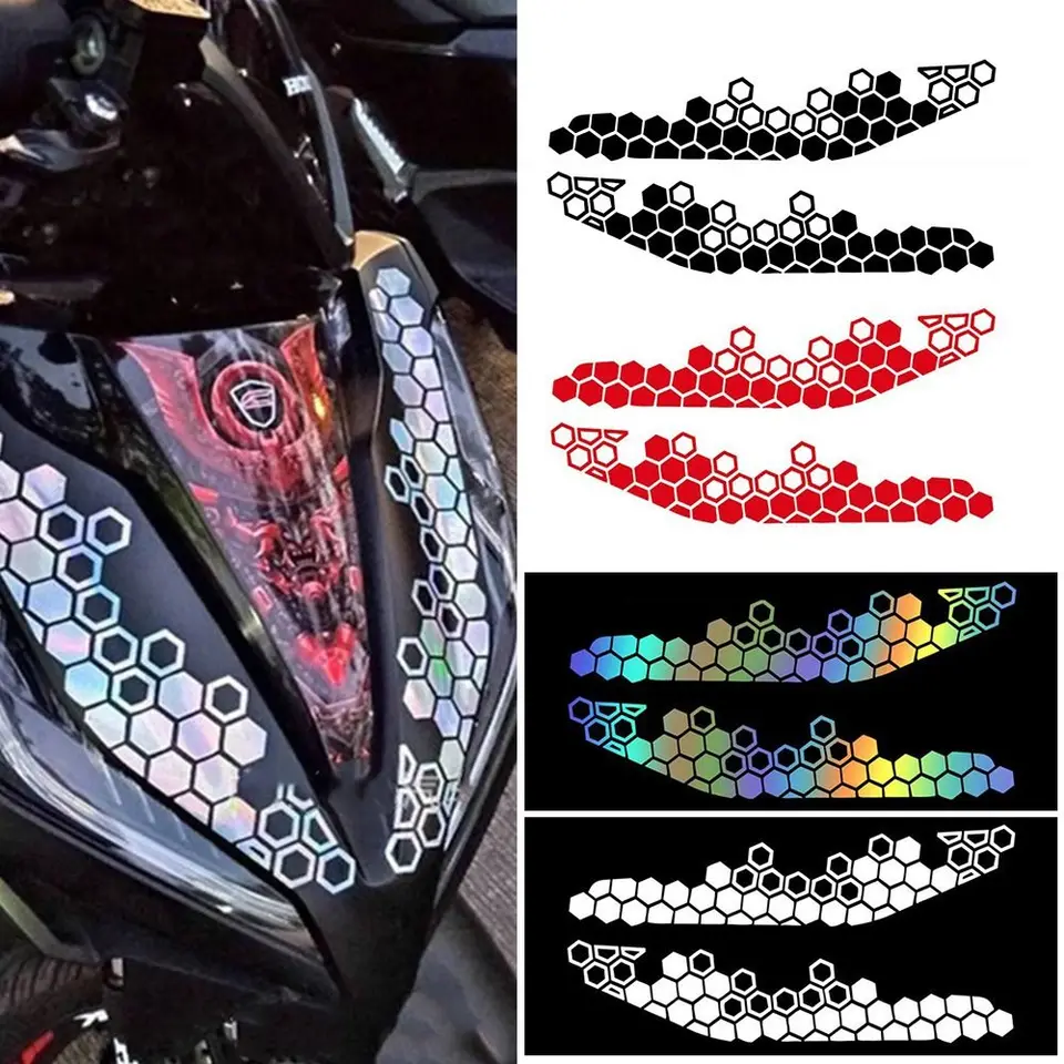 Viacfarebné motocykle dekoratívne nálepky Bumper Ornament Motobike Electricbike voštinové nálepky