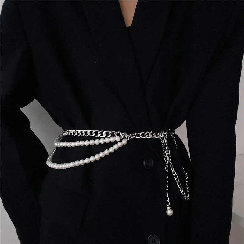 Viacvrstvový reťazec pása Pearl pre ženskú módnu retro postavu Oblasť Body Accessory Sexy Party Accessorie Gift