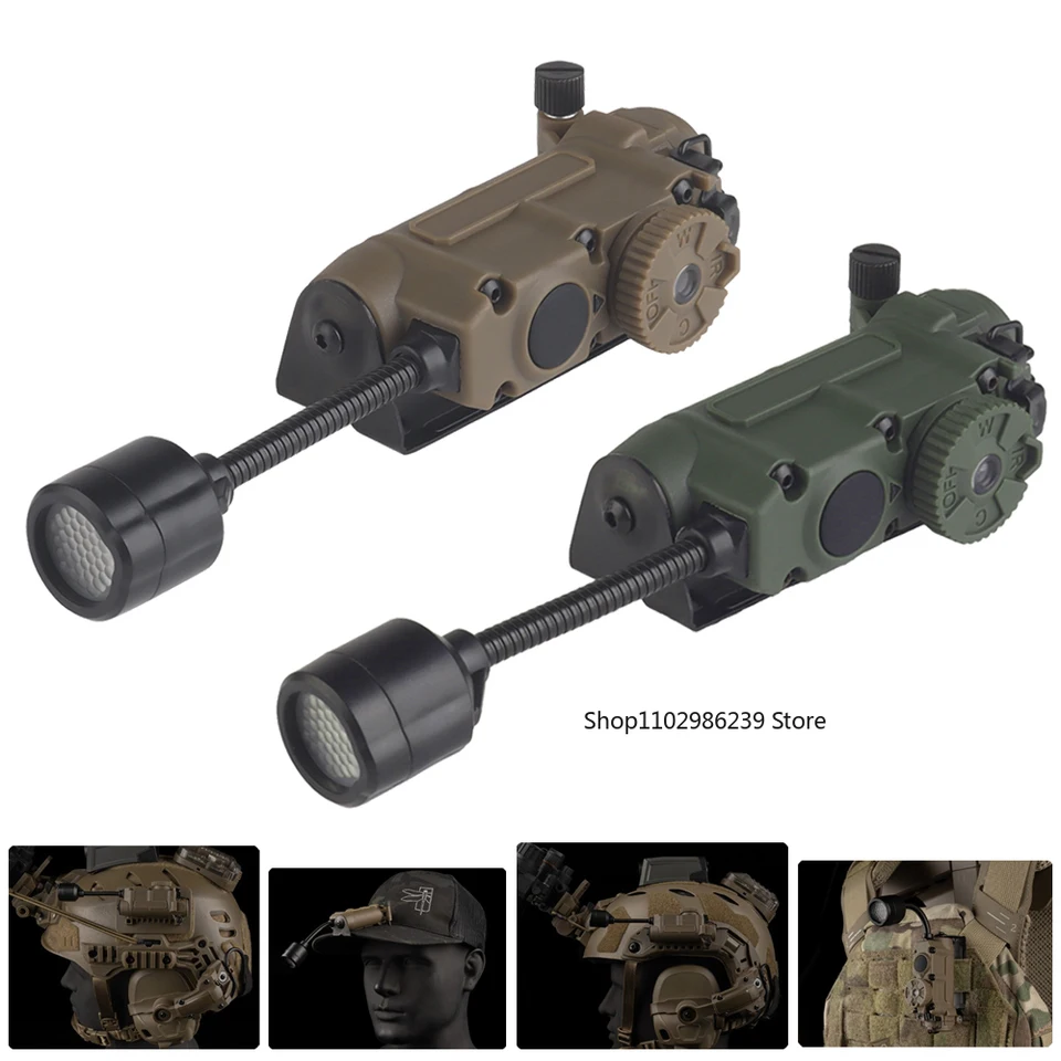 Viacúčelová prilba Sidewinder svetlo červená/zelená/modrá/biela/IR pomocná lampa LED lampa prilby baterky