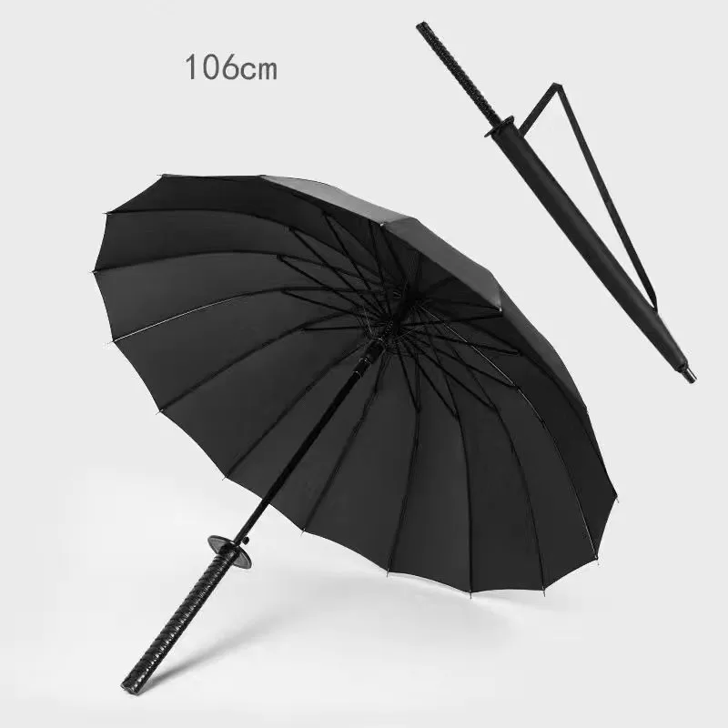 Viacúčelové 16 kostí Dlhý manipulovaný dáždnik Bushido Sword Cosplay Umbrella