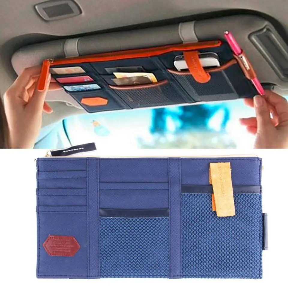 Viacúčelové námornícke modré auto Slnko slnečné vreckové vreckové ukladací držiak organizátor brankárovi vrecko na okuliare Storage Storage