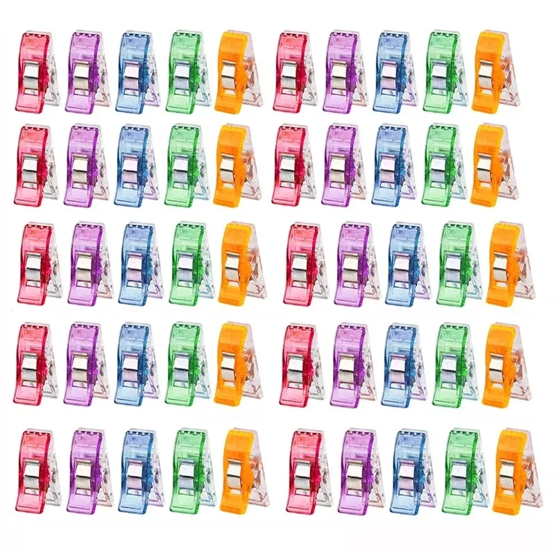 Viacúčelové šijacie svorky Farebné sponky plastové remeselné háčkovanie pletenia bezpečnostné sponky Rozsúdené farebné väzobné svorky papier