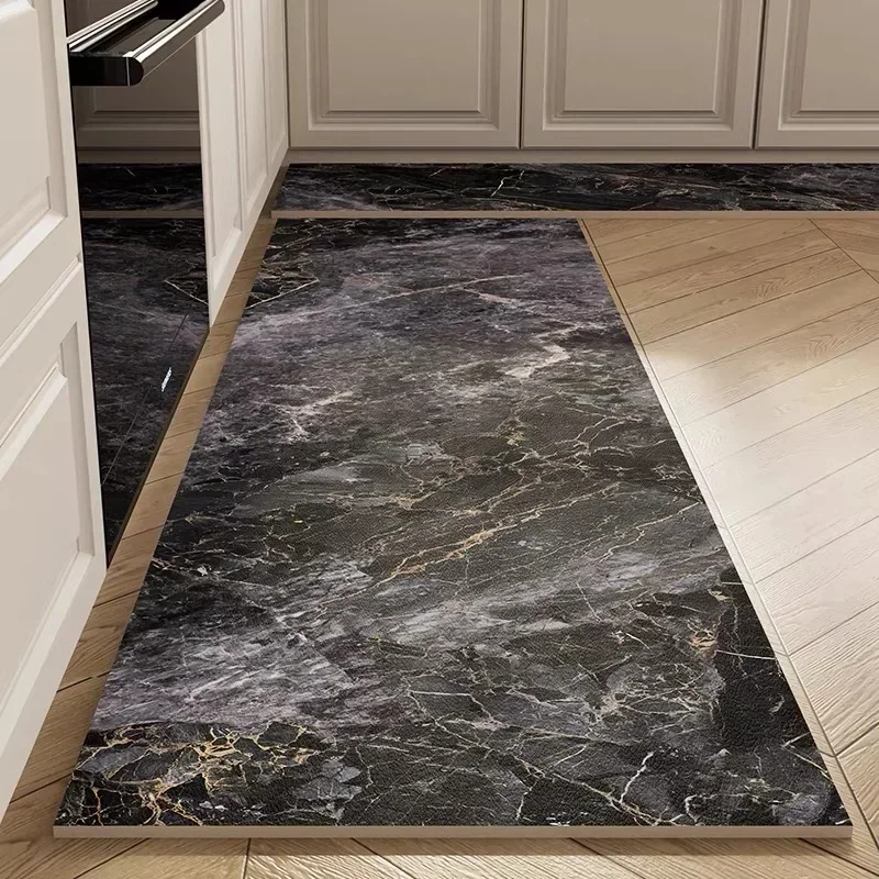 Viama 1/2PC Simple Marble Light Luxury Kitchen Kitchen Diatomium Mud Mud koberec nekĺzavý absorbentný nečistota odolný voči dekorácii kobercov
