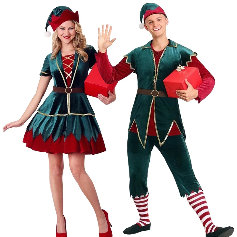 Vianoce cosplay santa claus oblečenie Deluxe vianočné elf elf fancy cosplay kostým Nový rok Viano