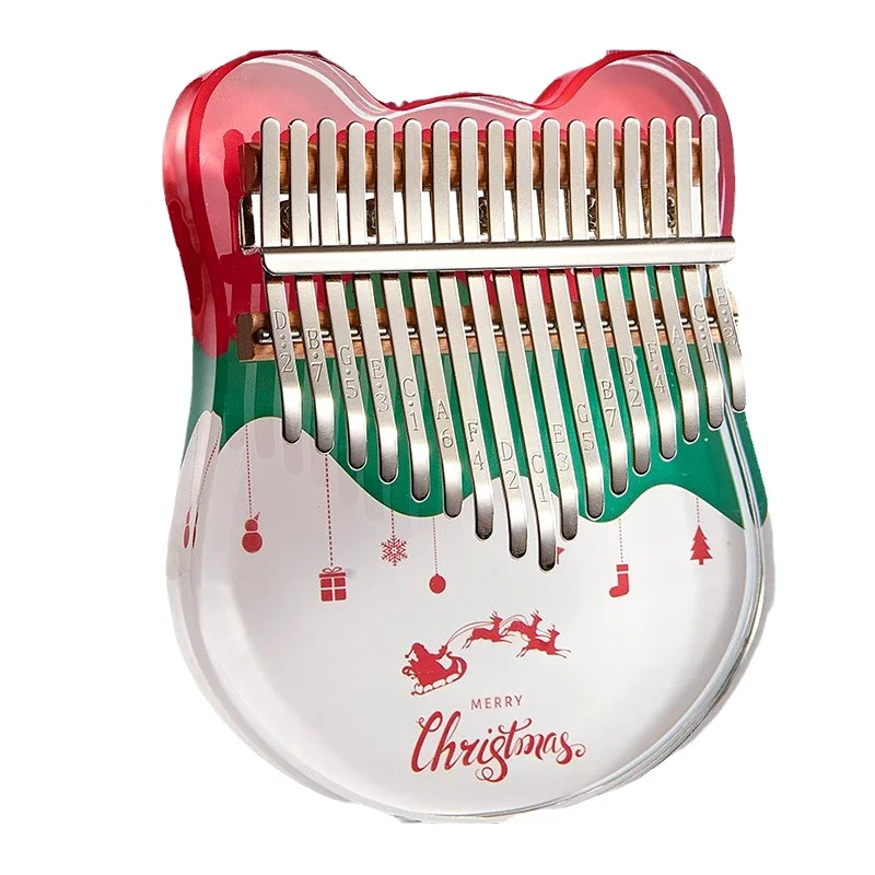 Vianoce Kalimba 17 21 Kľúčové akrylové palce klavír Klavír Calimba Music Keyboard Cute Kalimbas for Kids