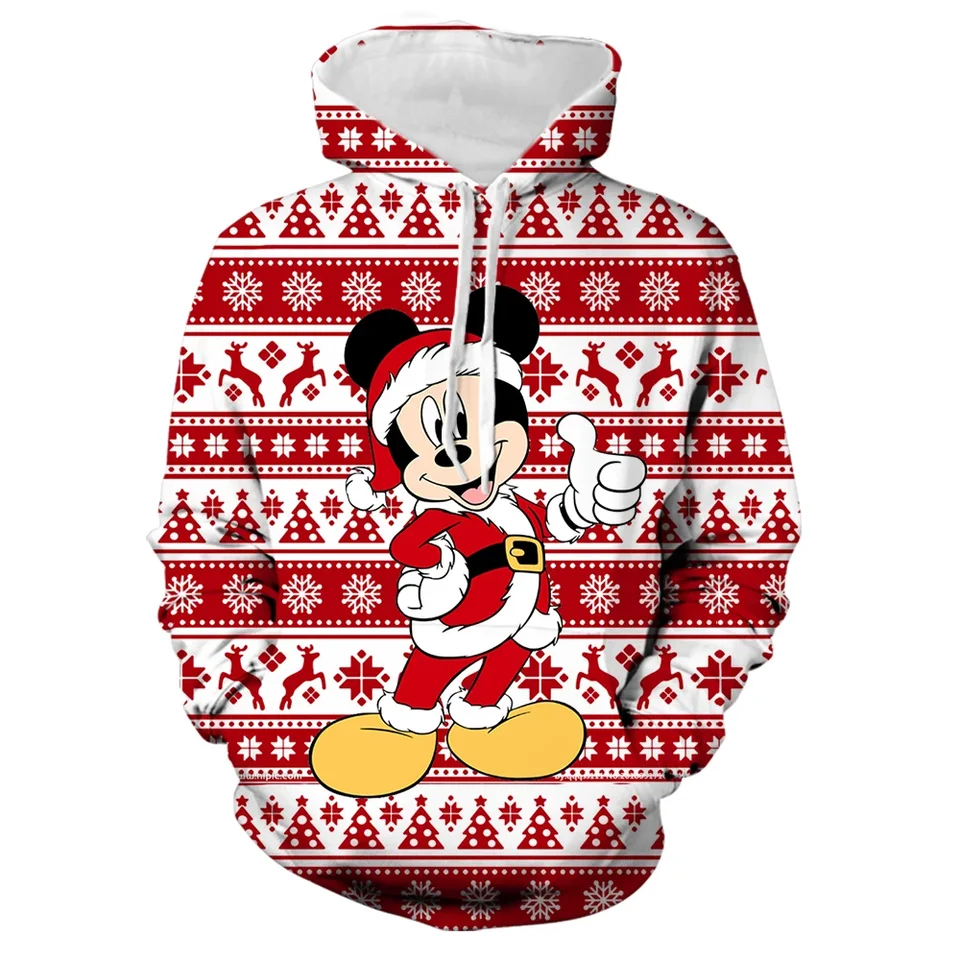 Vianoce na jeseň Muži Ženy Disney mikina roztomilý karikatúra Mickey Minnie s kapucňou módny kabát