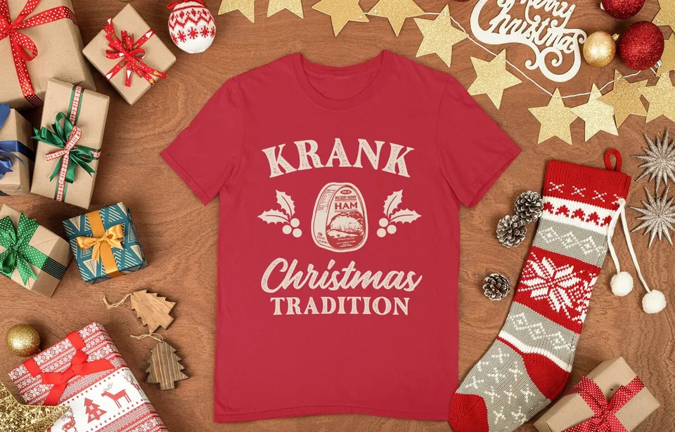Vianoce s tričkou Kranks Tieň Funny Hickory Honey Ham zadarmo mrazivé tradičné