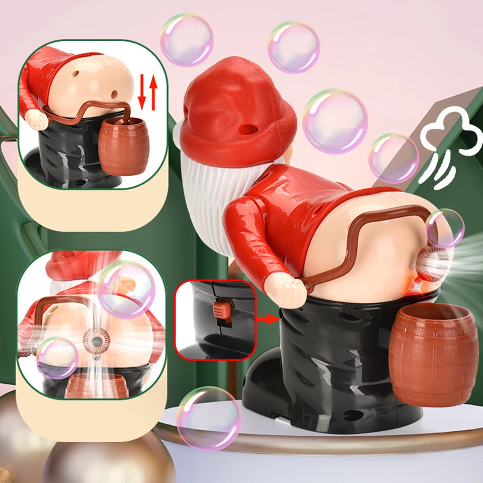 Vianoce Santa Claus Bubble Blower s hudbou a ľahkými škriatkami prding bubble hračky vianočné darček pre chlapcov dievčatá