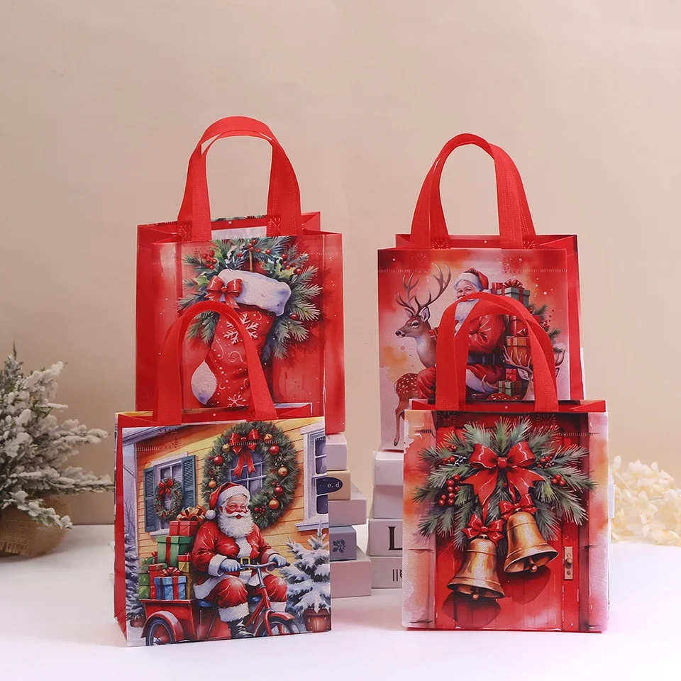 Vianoce Santa Claus Snowman Netkané tašky Veselé vianočné večierky Dekorácie pre dom 2024 Navidad Natal Noel Xmas Nový rok 2025
