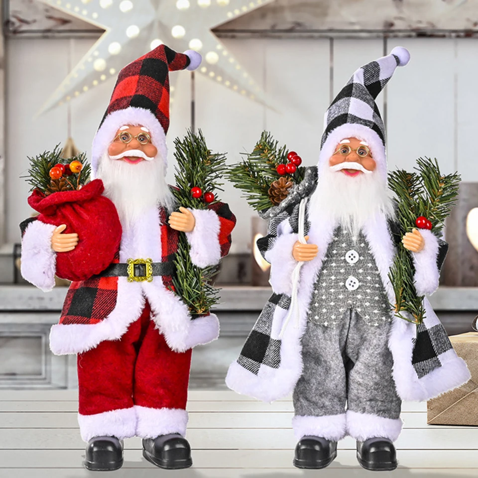 Vianoce veľké ozdoby na bábiky Santa Claus Stoja