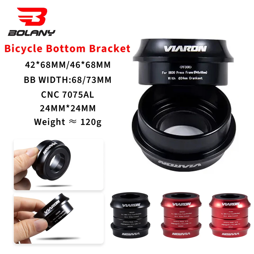 Vianon MTB Spodné držiaky na bicykli BB30/PF30 Mountain Road Centrálna hriadeľ 7075AL CNC Vodotesné ložisko 24 mm osi 24 mm osi 24 mm