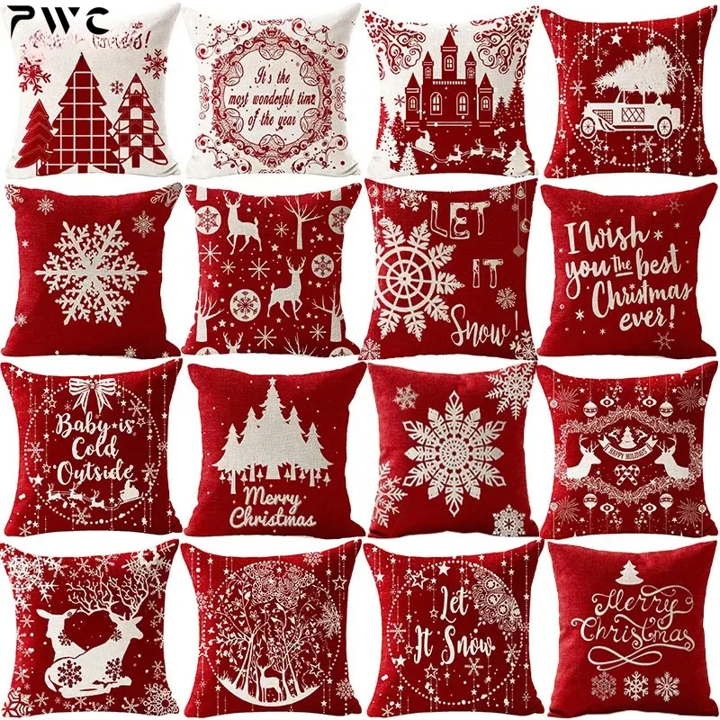 Vianočná bavlnená bielizeň Santa Snowflake los na mieru vankúš vankúš vankúši