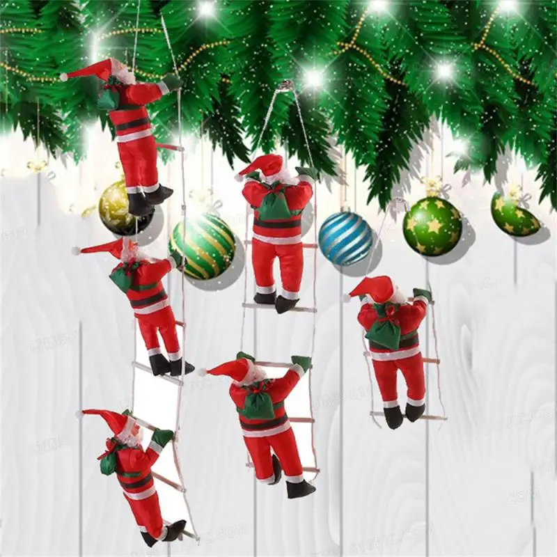 Vianočná dekorácia Santa Claus lezenie na lano rebrík ozdoba Vianoce stromové dekorácie domáce dvere zavesenie Vnútorné vonkajšie dieťa darček
