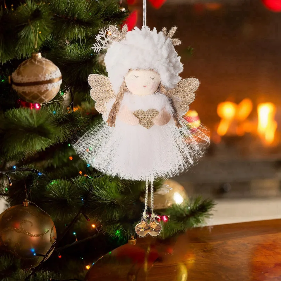 Vianočná dekorácia vianočná plyšová sukňa Anjel Angel Pendant roztomilé bábiky darček vianočný stromček prívesok Natale 2024 novità