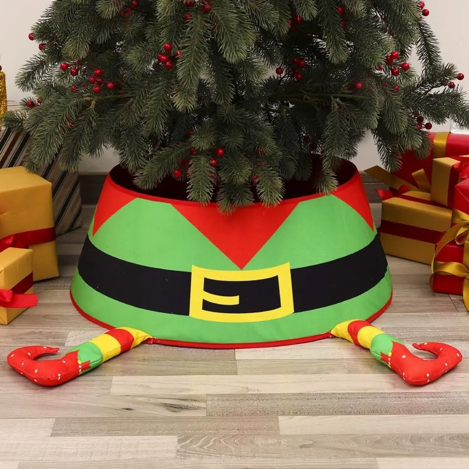 Vianočná stromová sukňa Veselý vianočný snehuliak Santa Elk Outdoor Deka Tree Accessories Festive & Party Supplies Vianoce podlahové kryt