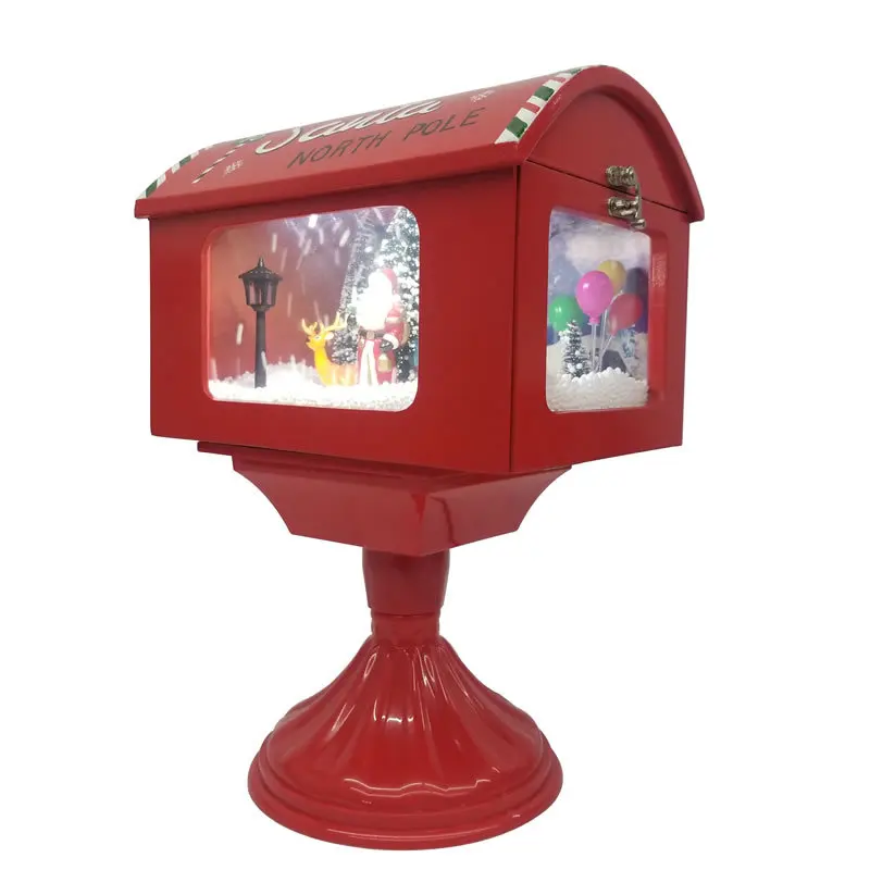 Vianočné dekorácie drevená snehová hudba Malé ornamenty Mailbox Domáce osvetlenie Holiday nákupné obchodné centrum okenné výzdoby rekvizity