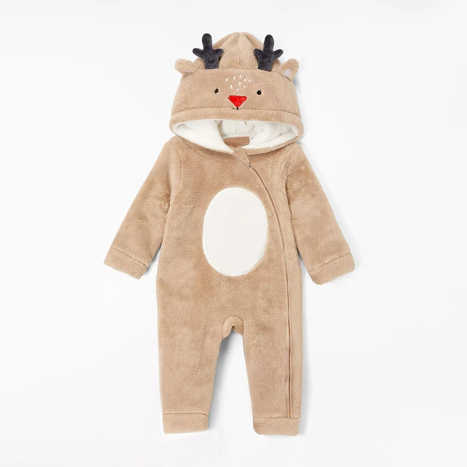Vianočné detské kostýmy Baby Romper Autumn Winter Fleece Teplý chlapček dievča Dievčatko Disney detské oblečenie