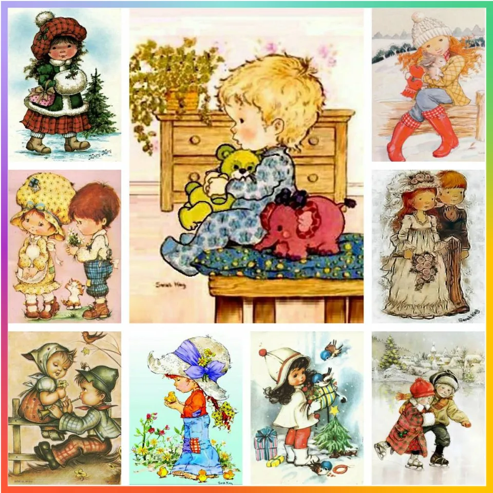 Vianočné dievčatko chlapec Diamond Painting Cross Stitch zavesenie tlačenej skladačky Mozaika výšivka Domáca dekor 5d