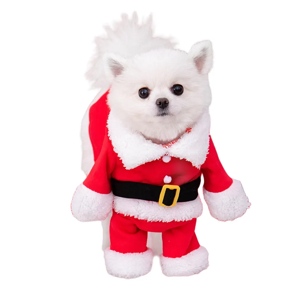 Vianočné domáce zvieratá Santa Claus Cat Vianoce vianočné oblečenie vianočné oblečenie pre domáce zvieratá mačky Party Nový rok vtipný cosplay