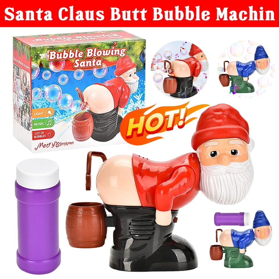 Vianočné farebné bubliny dúchadlo s hudbou a ľahkým elektrickým prdom Santa Toy Novinka vianočné darček pre chlapcov dievčatá