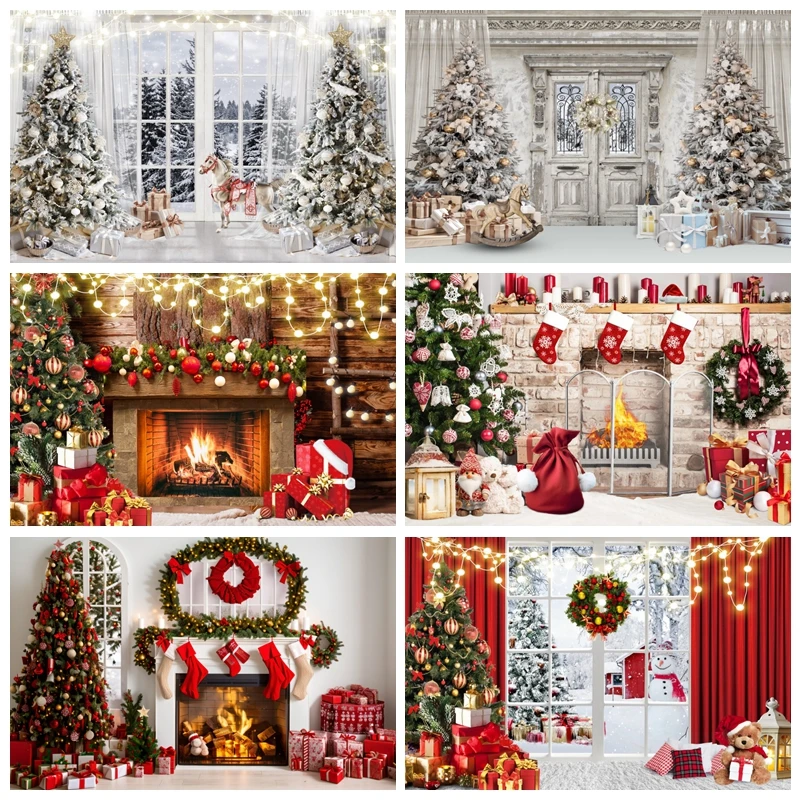 Vianočné fotografovanie Kady zimné sneh vianočné okno okno Family Prázdniny Decor Photography pozadie fotobooth rekvizity