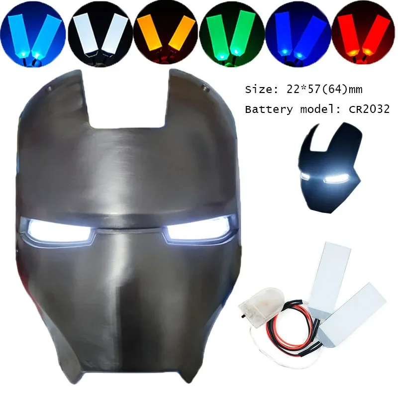 Vianočné halloweenské masky DIY LED LEGLE EYSKY KATS pre Tony Stark Helme Cosplay Glow Eyes Modified Mask Accessories CR2032