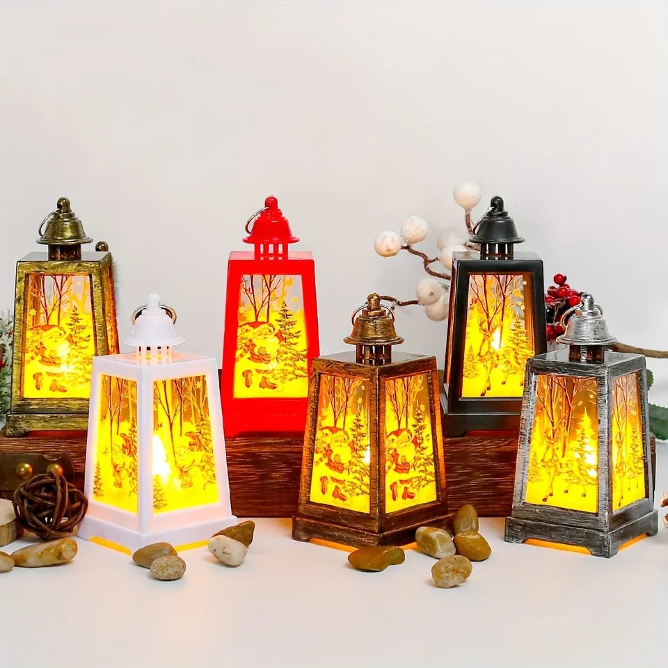 Vianočné lampa vetra svetlo Veselé vianočné dekorácie pre Santa vianočný stromček zavesené lampy domáce ozdoby Navidad Nový rok 2024