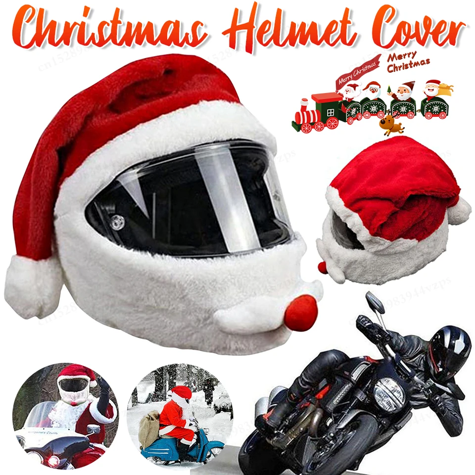 Vianočné motocykle prilba Kreatívne kreatívne Santa Claus Motocykel plyšový klobúk prilba vianočné večierok Vianoce si vezmú vianočný darček