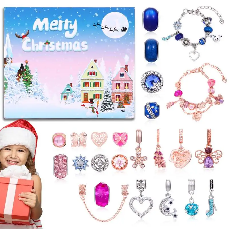 Vianočné odpočítavanie kalendár Náramky Prekvapivé adventné kalendáre 24 dní odpočítavacích šperkov Kalendár Dámske šperky
