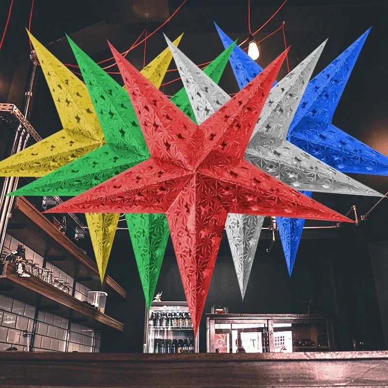 Vianočné ozdoby Lantern Papier Star Party zavesenie ozdoby Pentagram lampa vianočné ozdoby pre závesný závesný prívesok