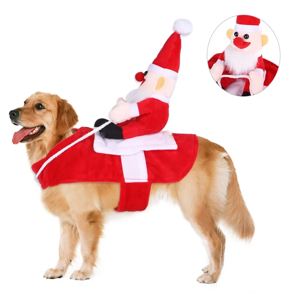Vianočné psie oblečenie Santa Claus kostým Cat Cat Outfits Puppy Coat Chihuahua Party Cosplay Clothing Catching Pet Outfit Dodávateľ