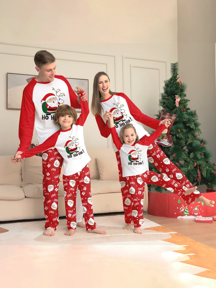Vianočné rodinné kostýmy Mom Dieť Dieťa 2-dielne pyžamy dieťa Príležitostné voľné santa Claus pyžamy vianočné rodinné kostýmy pyžamá