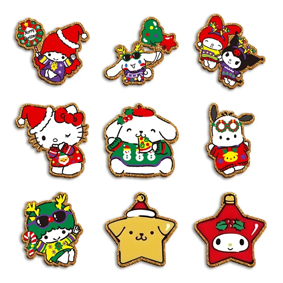 Vianočné Sanrio Chunky Glitter Resin Resin Acryl Flatback pre domácich kúskov pre domácich majstrov vlasov na vlasy