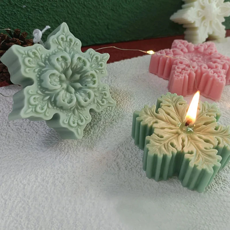 Vianočné silikónové snehové plesne Sviečka Sviečka DIY aromaterapia Sviečka Sviečka zdobenie formy Candy Chocolate Nástroje
