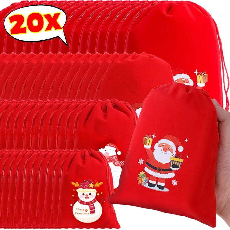 Vianočné vianočné vianočné darčeky vrecká Santa Snowman Candy Snack Vrecká natáčanie balenie balenie vianočné večierky